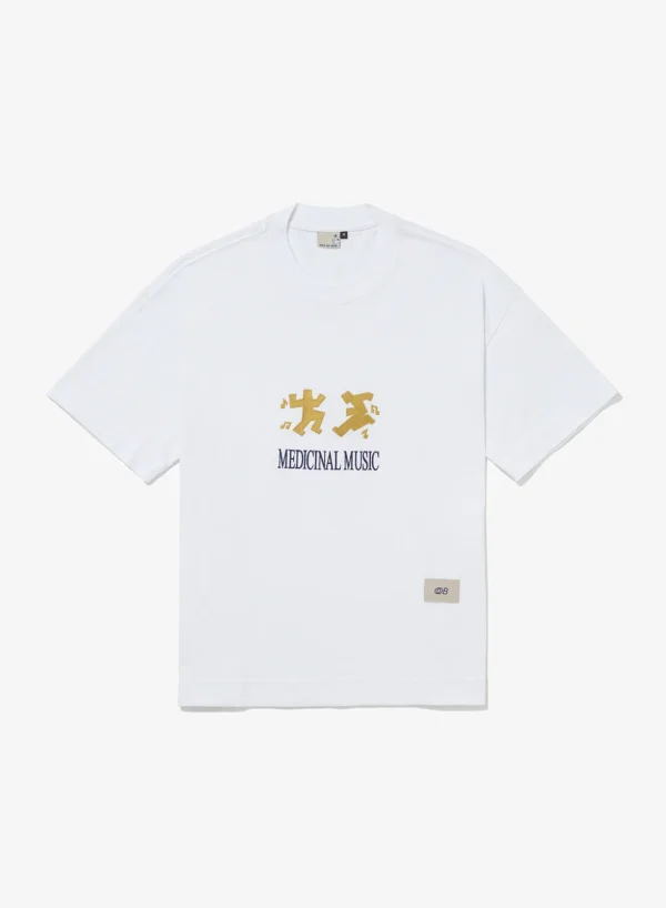 Camiseta oversized Out Of Box medicinal music - Branca